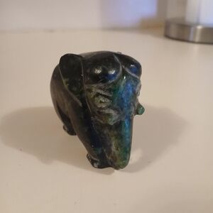 Carved Stone Elephant Figurine